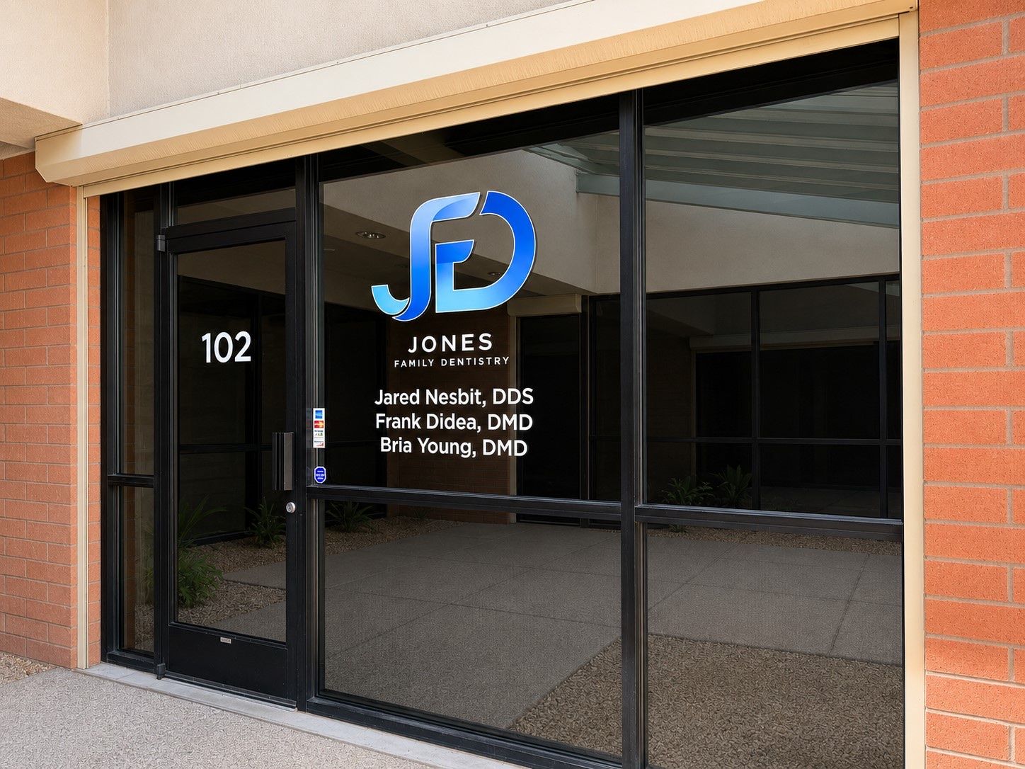 Jones Family Dentistry front entrance at Suite 102
